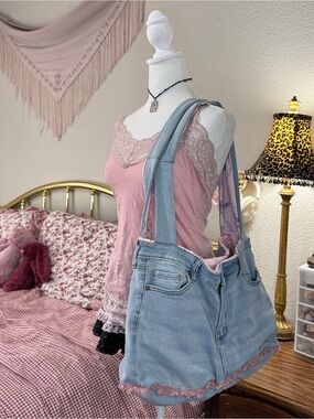 Y2K Upcycled Denim Tote Bag